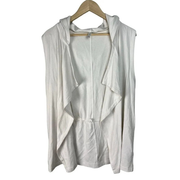 Fabletics Hannah Vest White Size Medium Hoodie Stretch Sleeveless Women’s - Picture 3 of 8